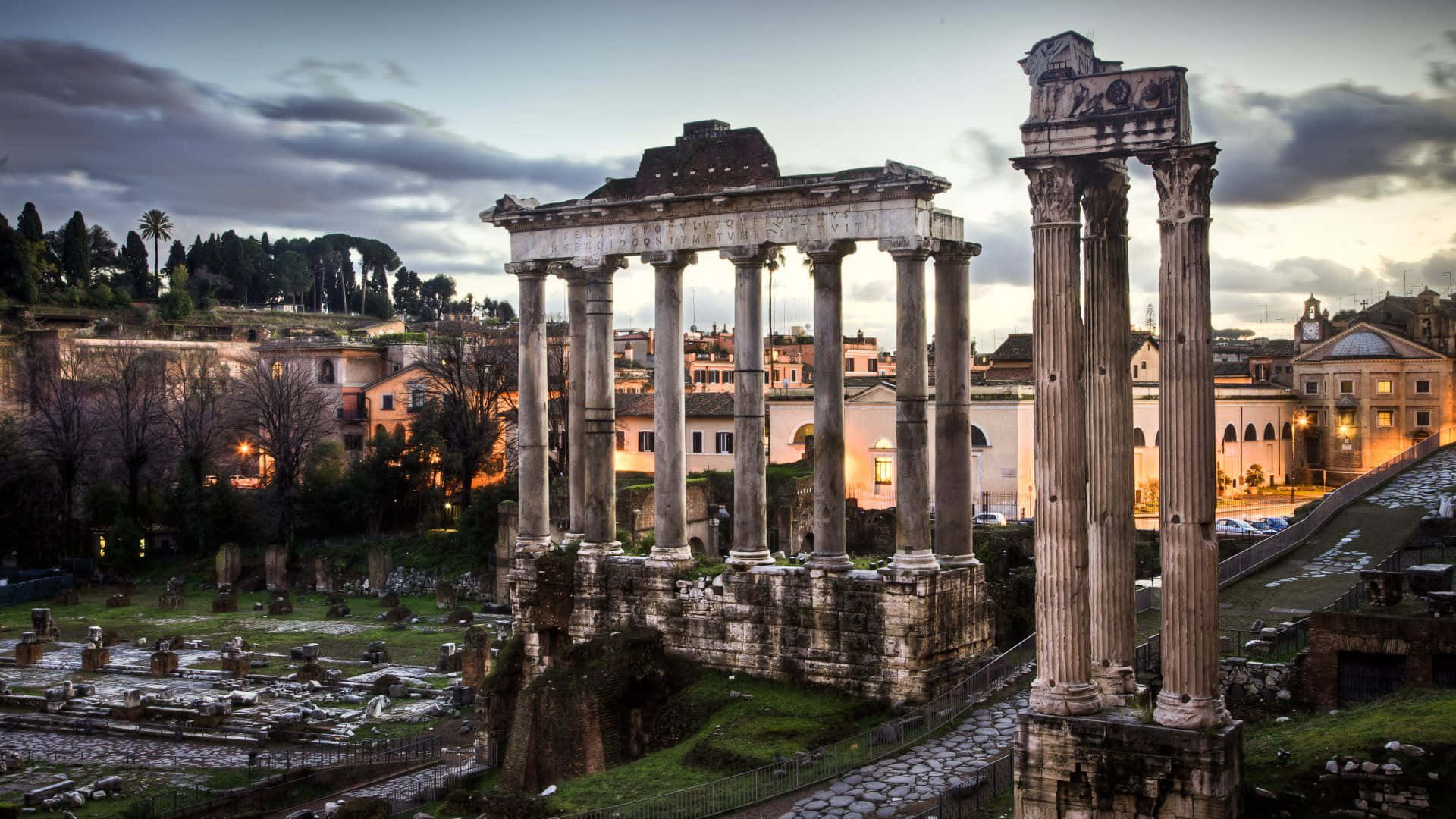 Imagende Las Ruinas Históricas De Un Templo Romano