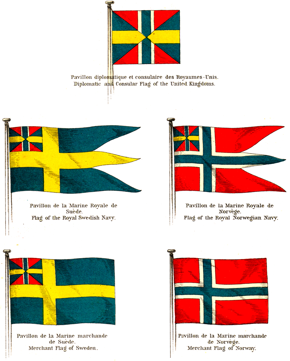 Historical Scandinavian Naval Flags PNG