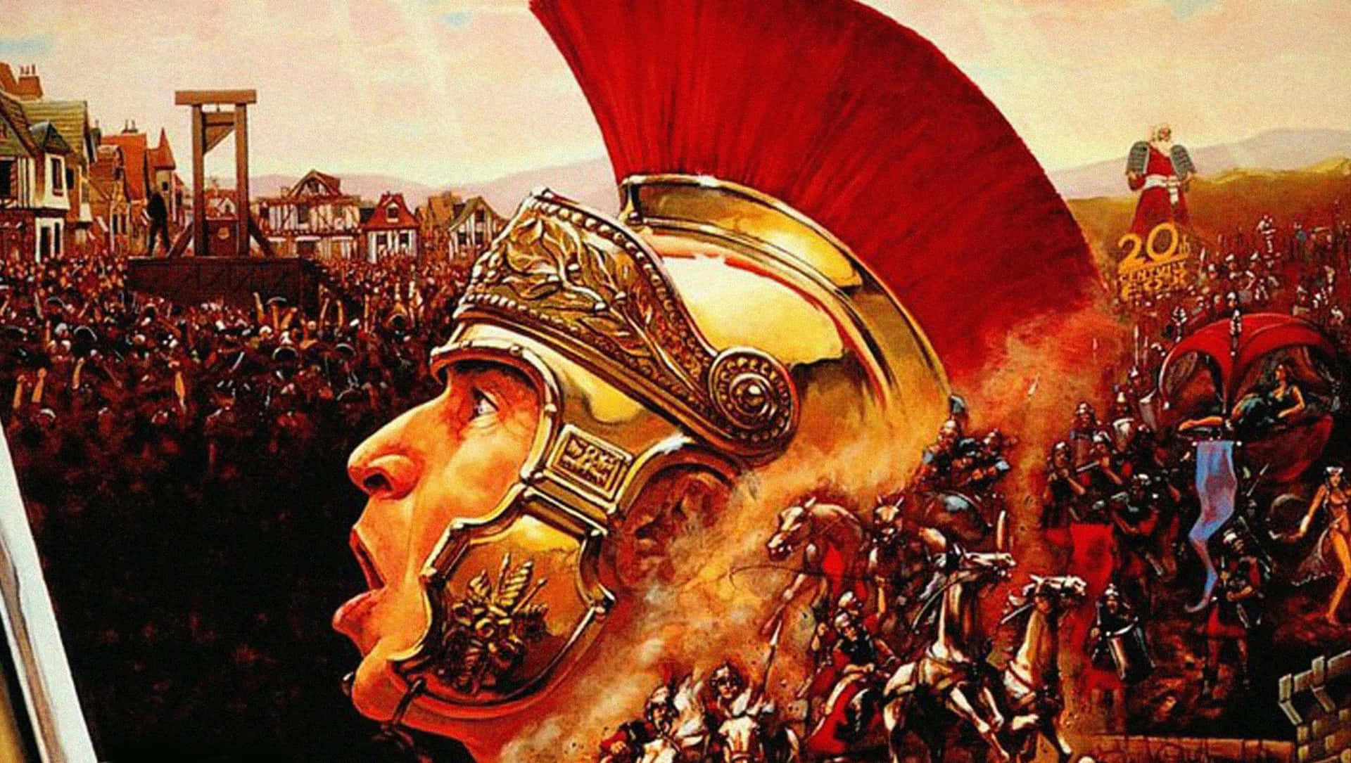 A Painting Of A Roman Soldier With A Helmet