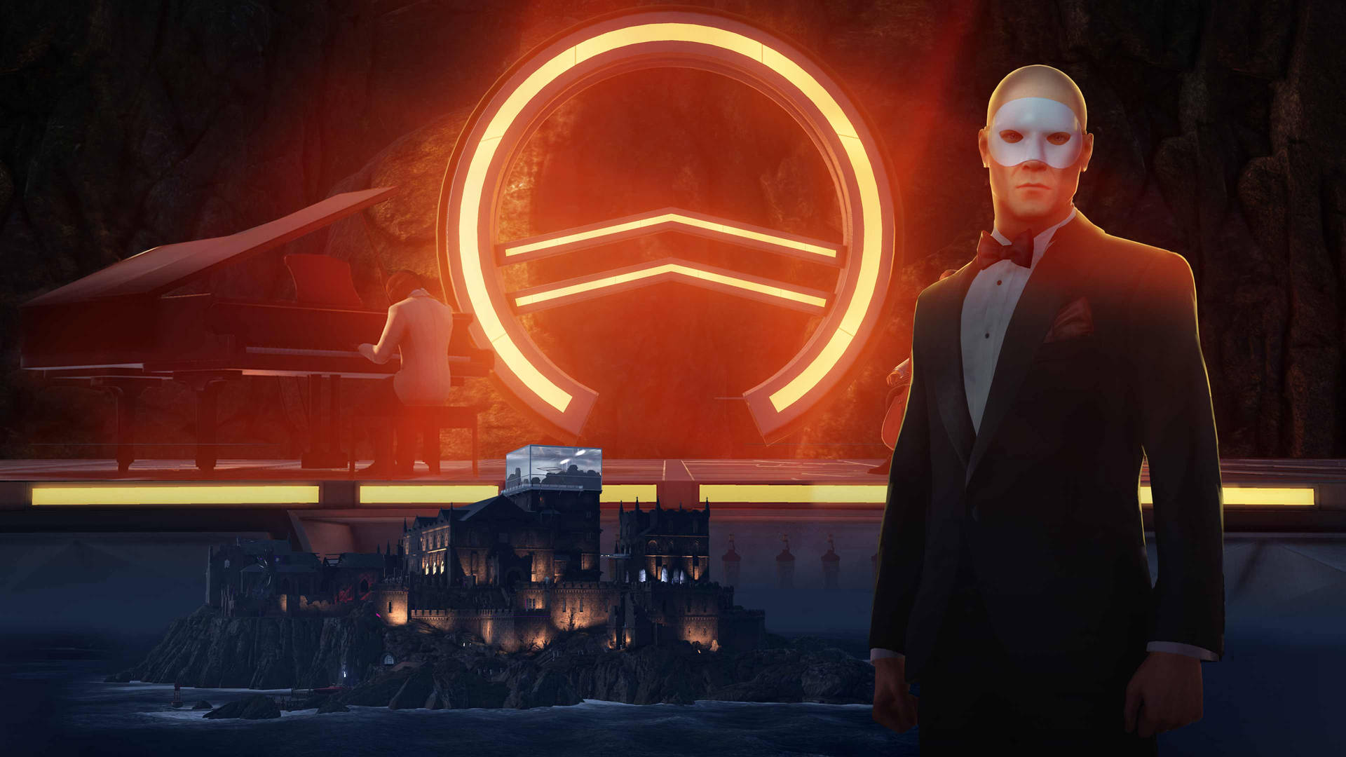 Stealth and Strategy in Hitman 2's Isle of Sgail Wallpaper
