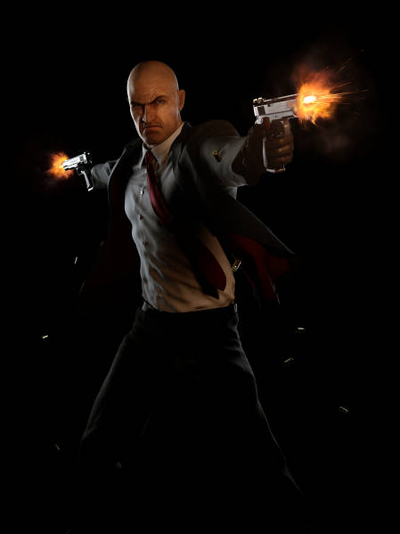 Hitman2018, Agent 47 Skjuter Pistoler. (this Sentence Would Likely Be Used As A Description Of A Wallpaper Featuring The Popular Video Game Character Agent 47.) Wallpaper