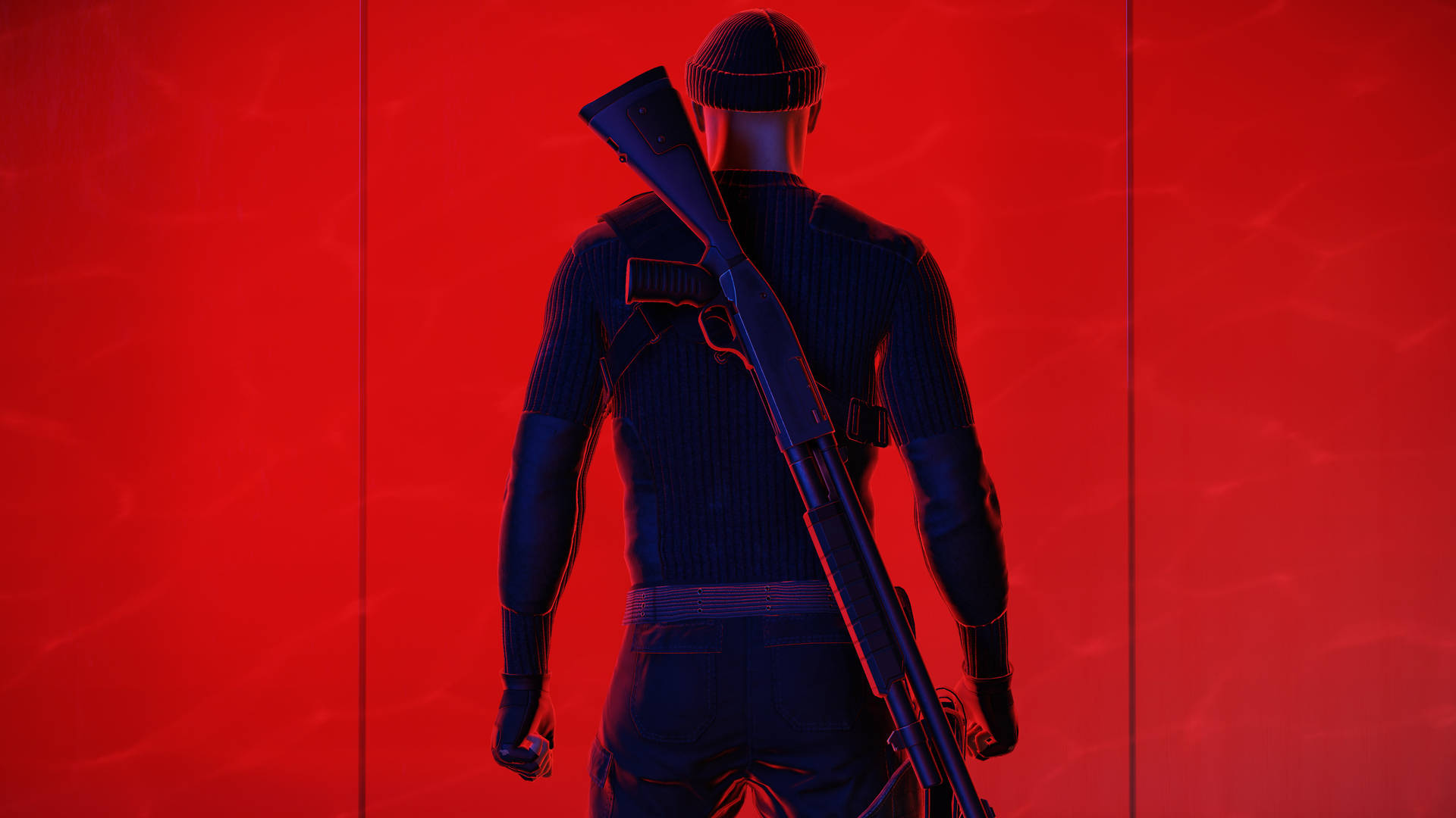 Hitmanvoll 4k Agent 47's Roter Hintergrund Wallpaper