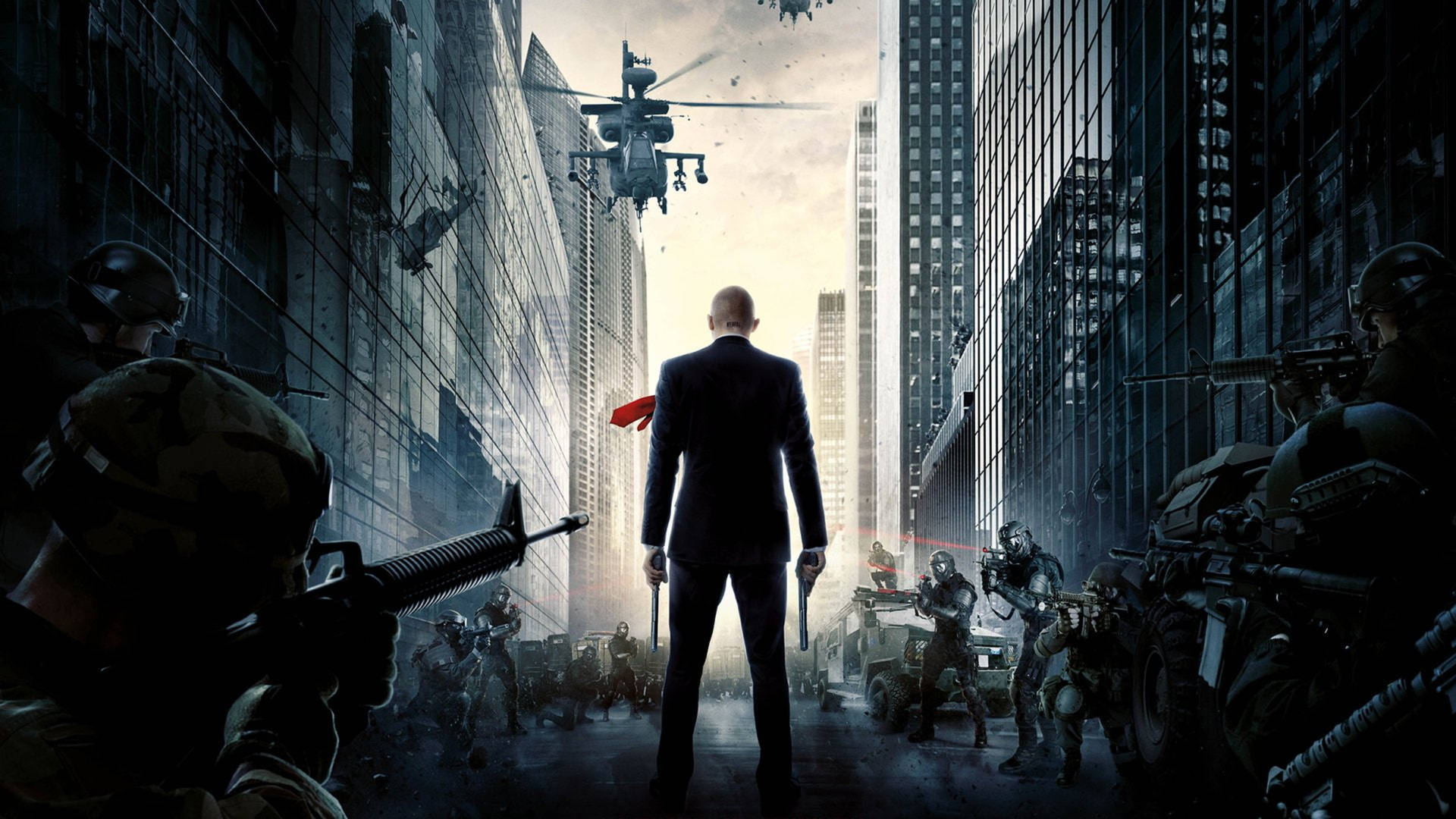 Hitman Full 4k Targeted By Soldiers Wallpaper