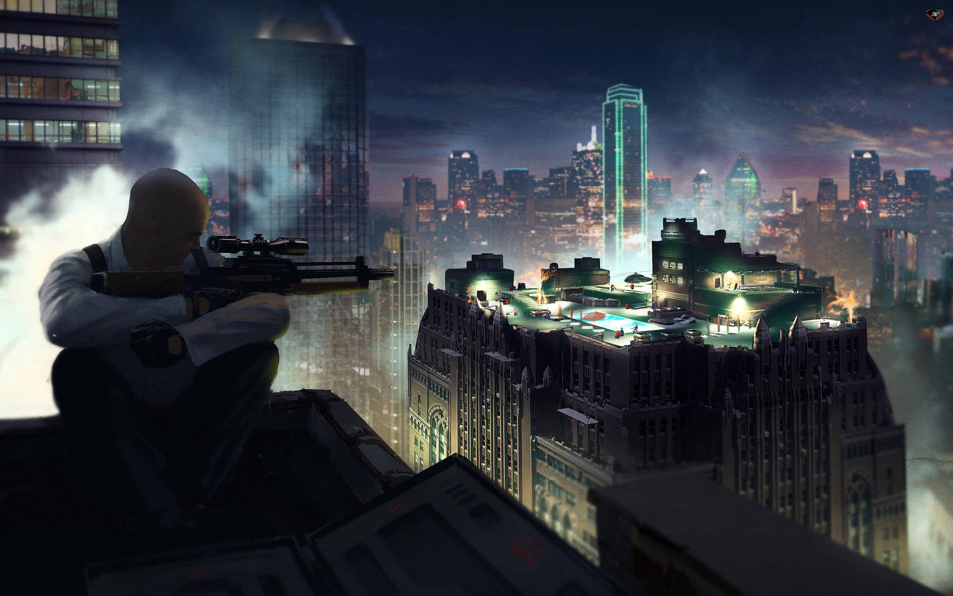 Hitman Hd Rooftop Sniping Background