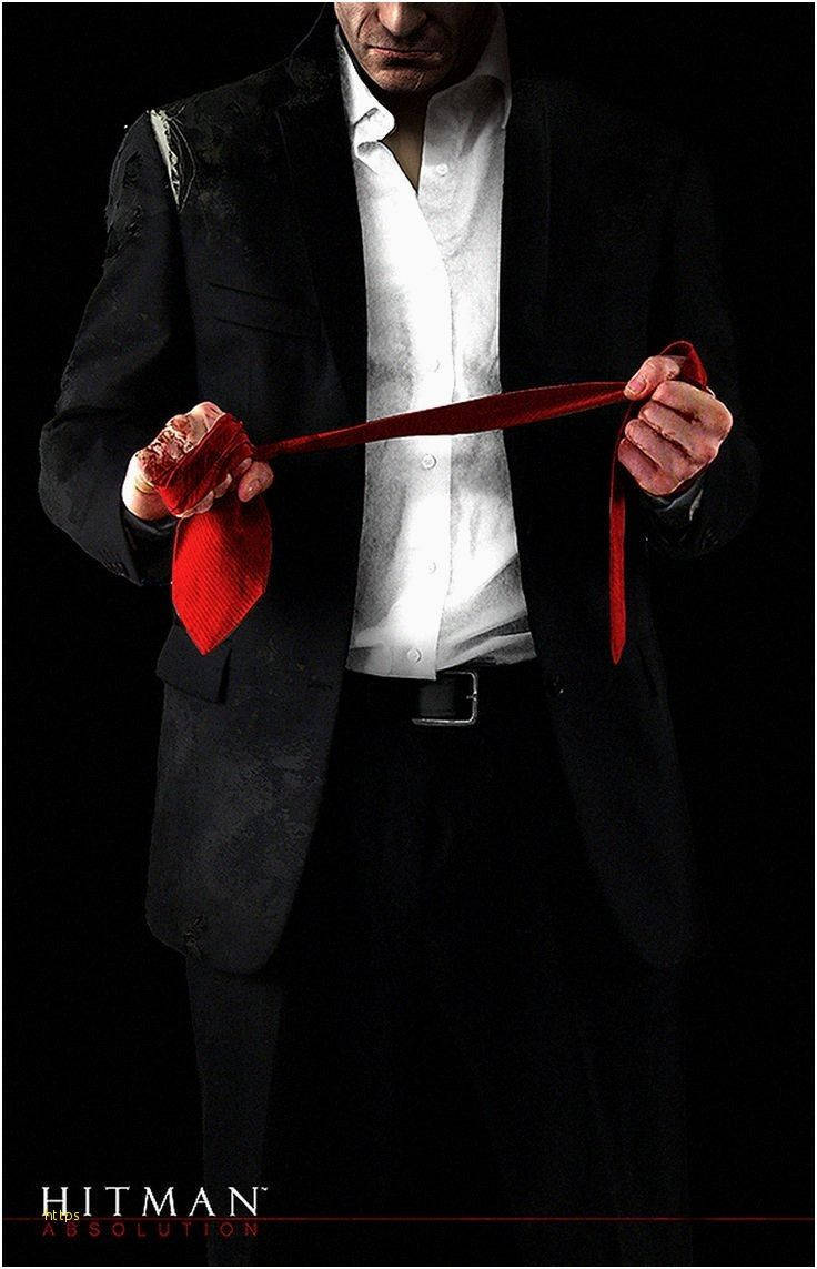 Hitman Series Holding A Red Handkerchief Wallpaper