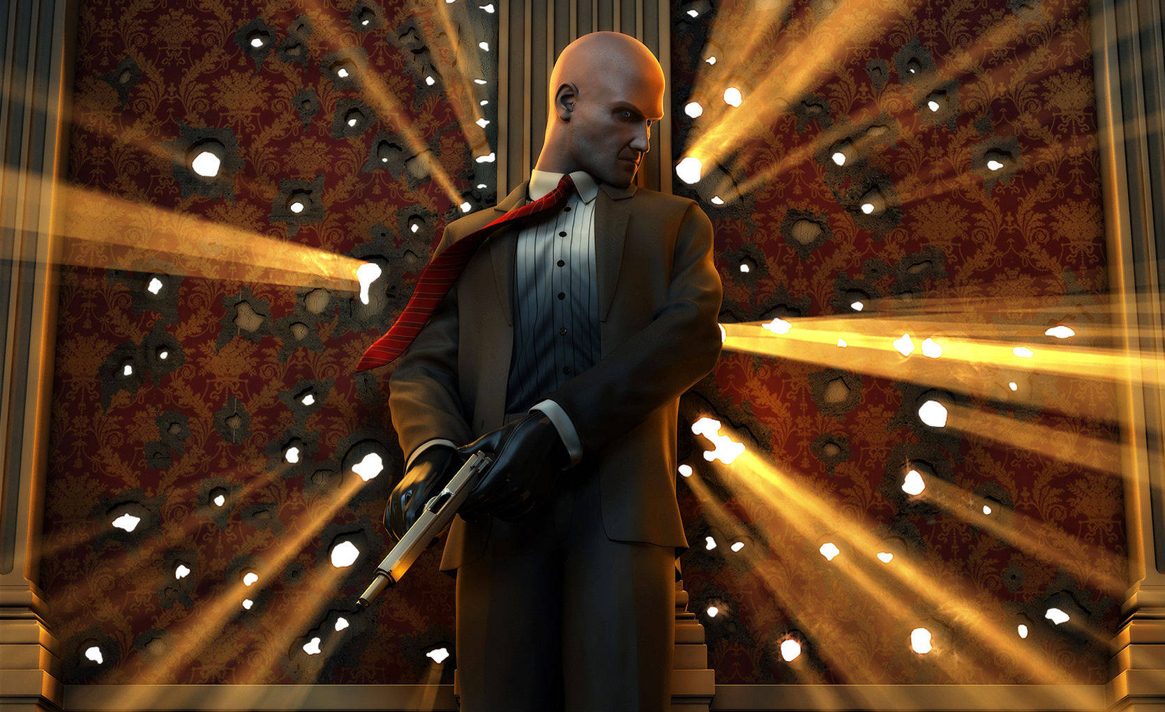 Hitman With Bullet Hole Background