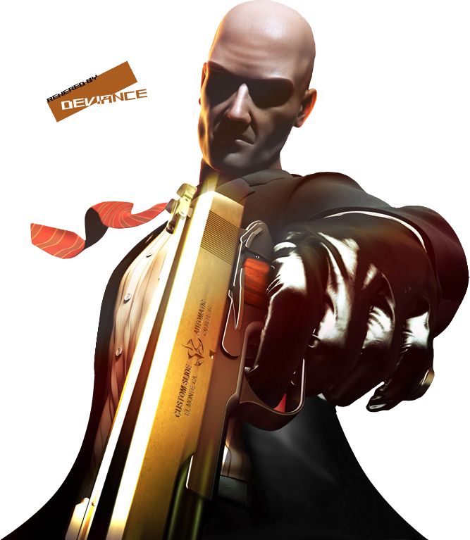 Hitman_with_ Golden_ Gun PNG