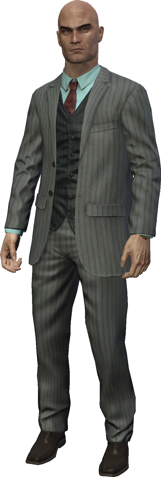 Hitmanin Striped Suit PNG