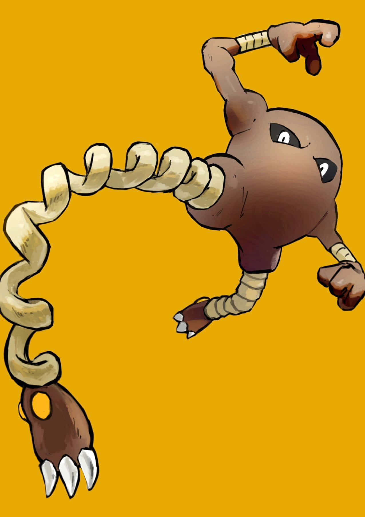 The Agile Fighting Pokemon Hitmonlee Flexing Its Coiled Leg Wallpaper