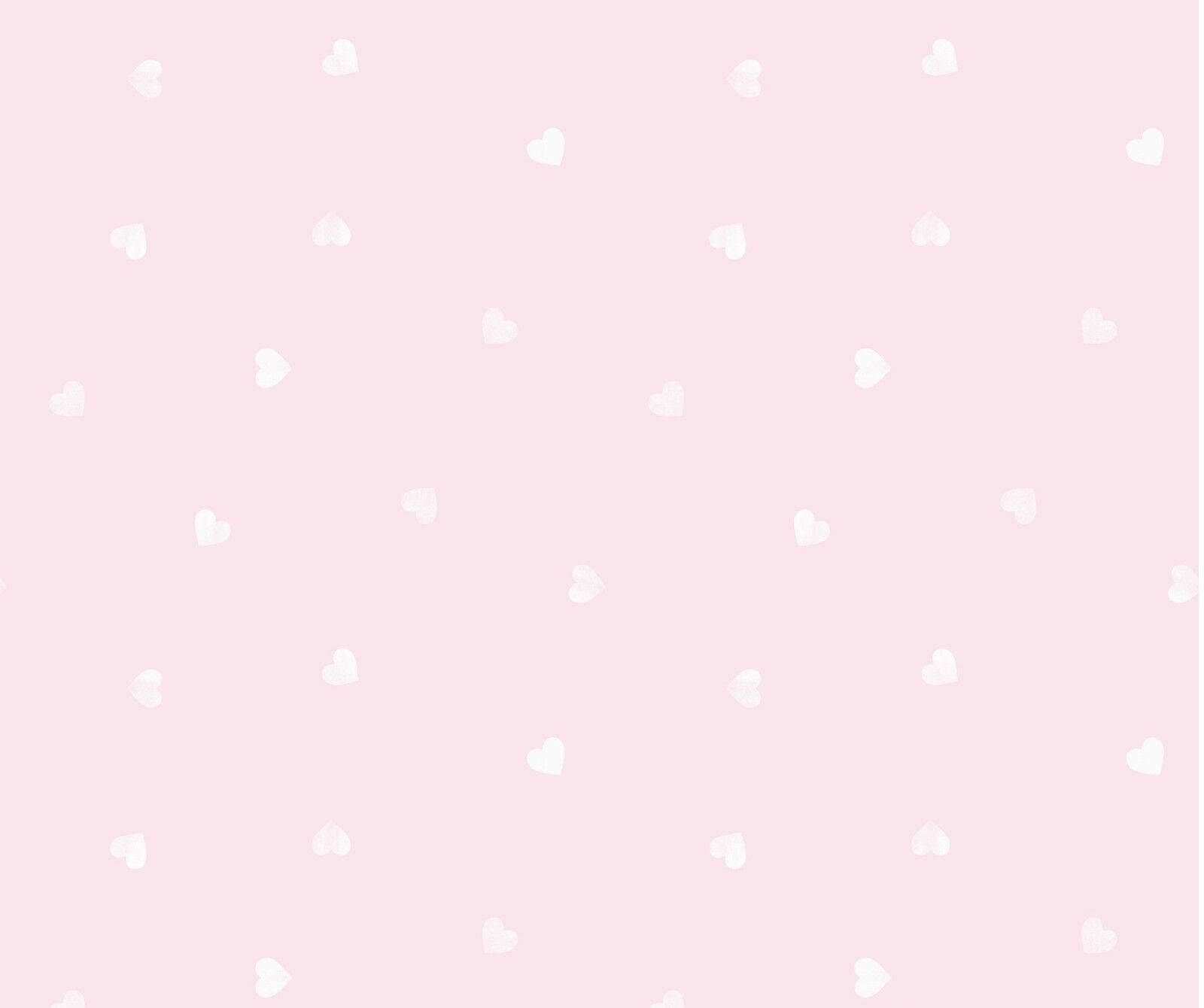Hjerte Hvidt Mønster På Pink Wallpaper