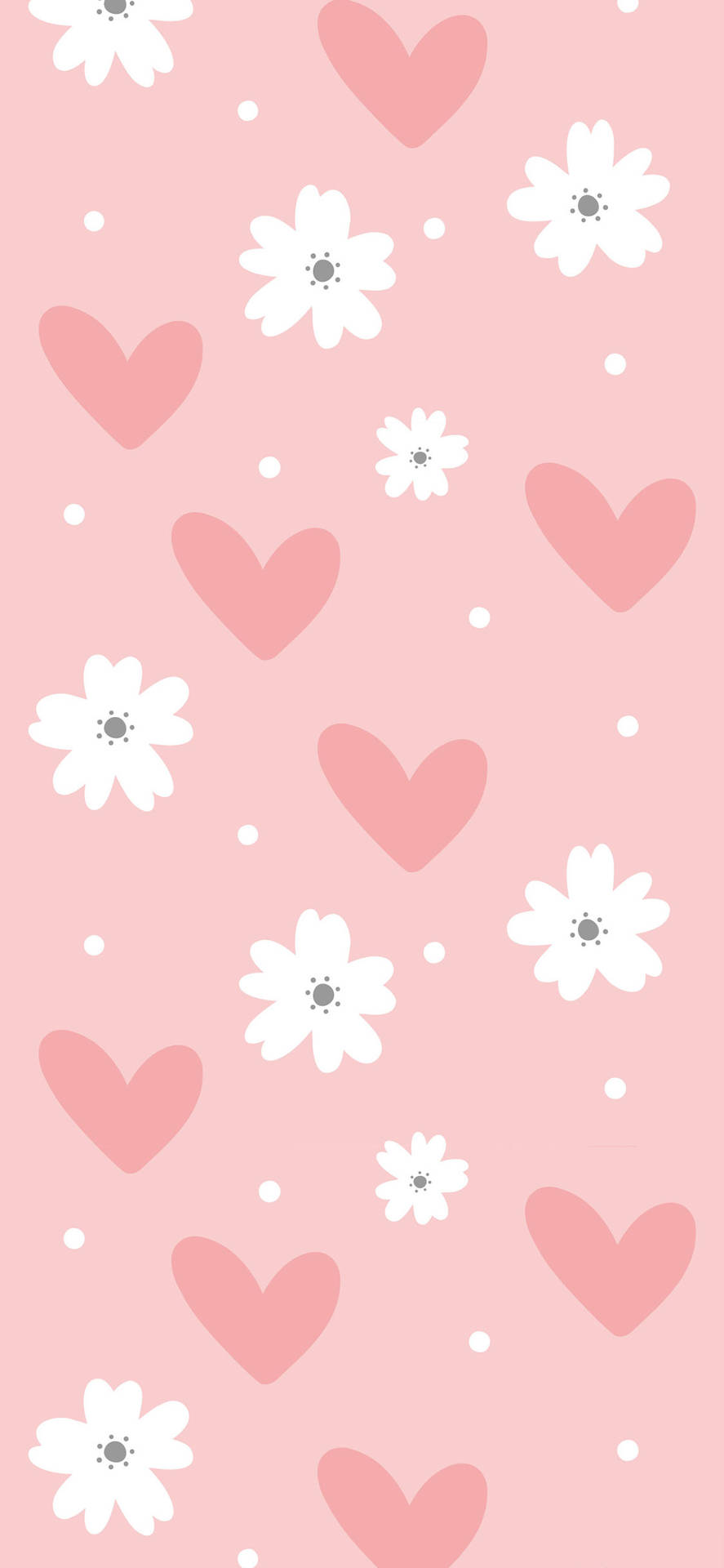 Hjerter Og Blomster Girly Iphone Wallpaper