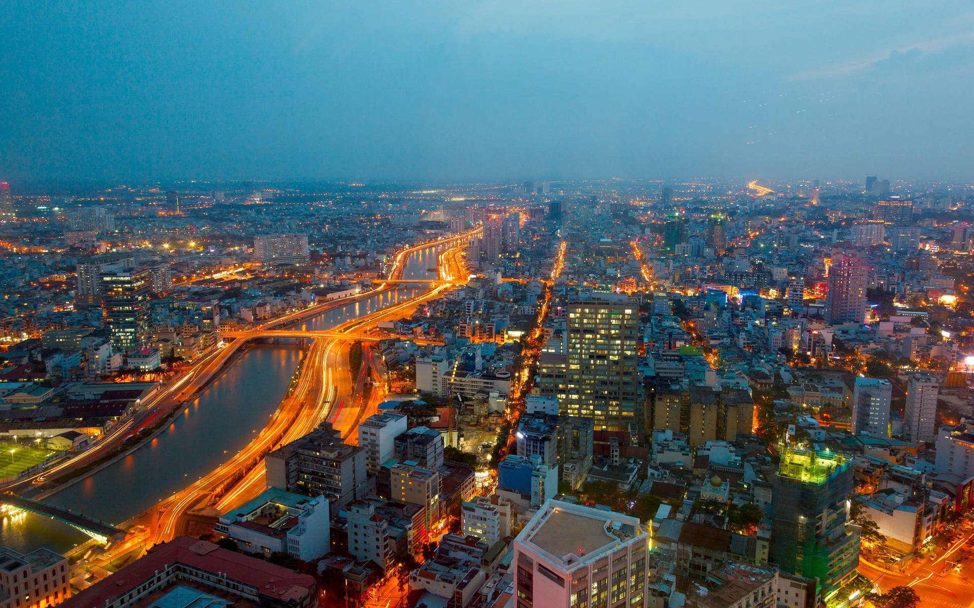 Ciudadde Ho Chi Minh Tres Puentes. Fondo de pantalla