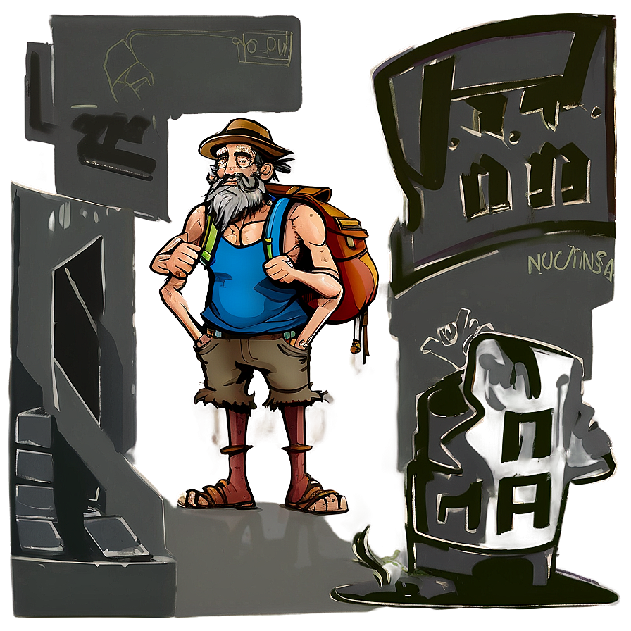 Hobo Character Illustration Png Gws PNG