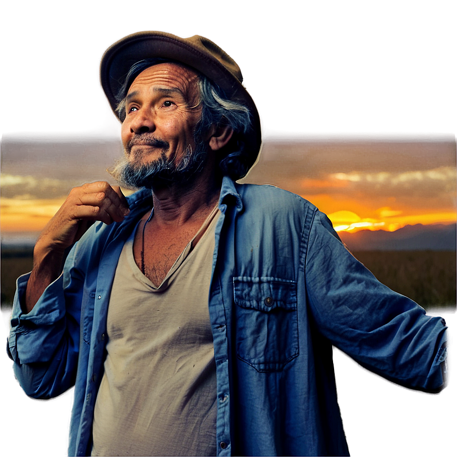 Hobo Enjoying Sunset Png 06242024 PNG