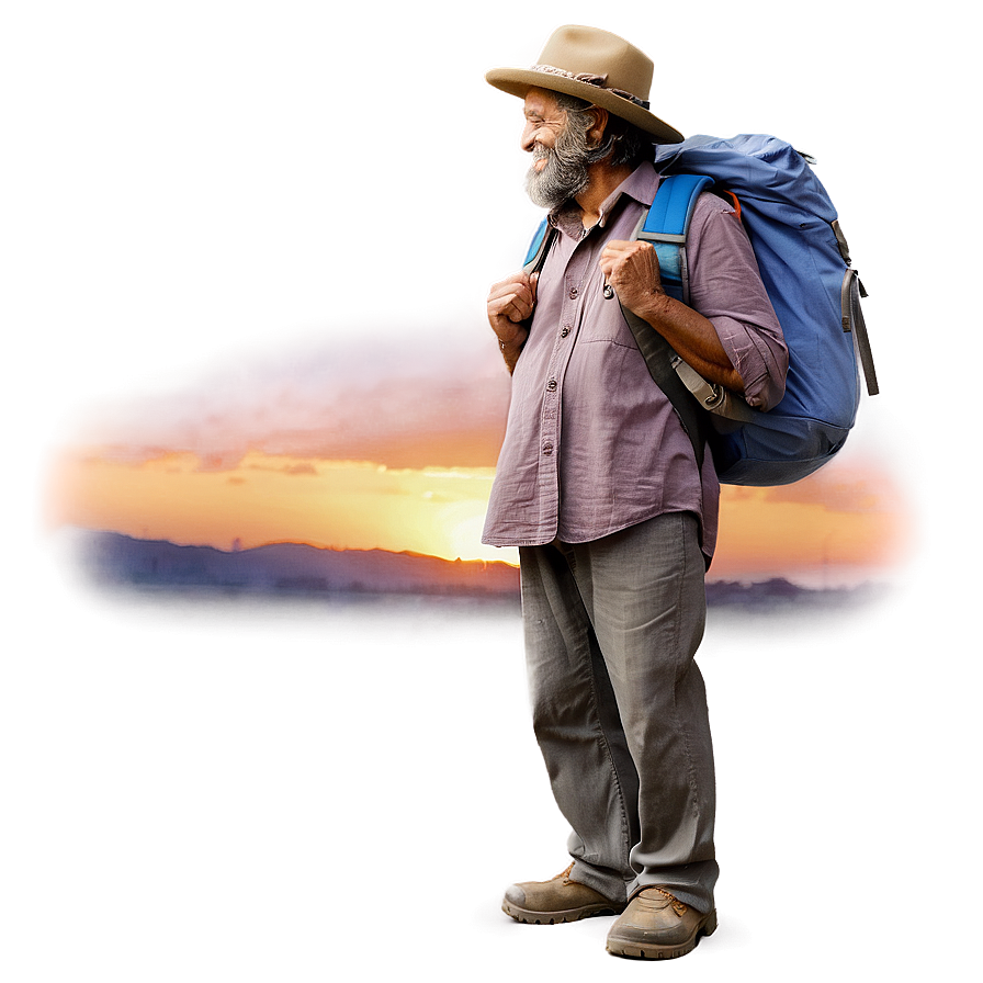 Hobo Enjoying Sunset Png Byf PNG