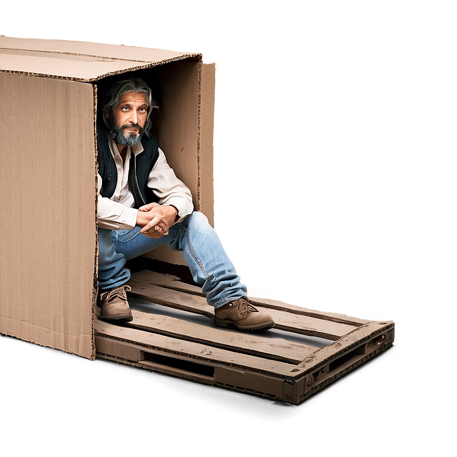 Hobo In Cardboard Box Png Vsp PNG