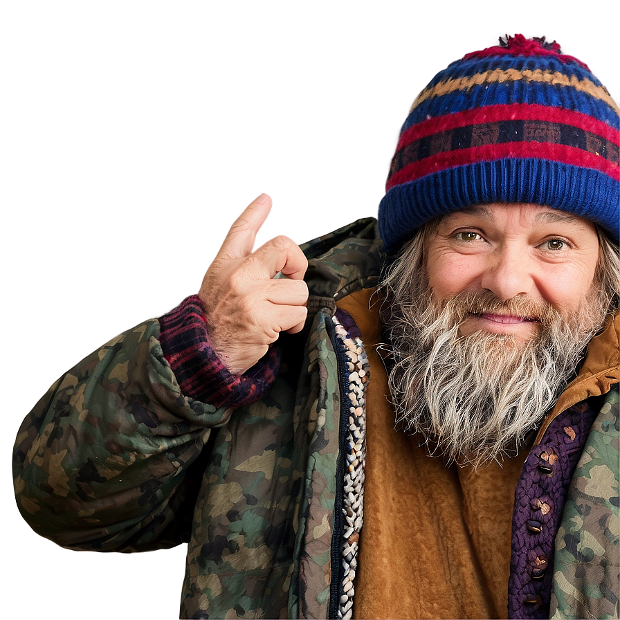 Hobo In Winter Coat Png Kjy95 PNG