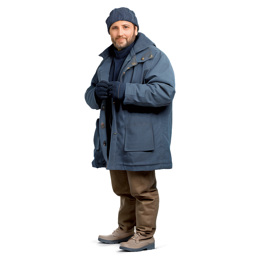 Hobo In Winter Coat Png Prf PNG