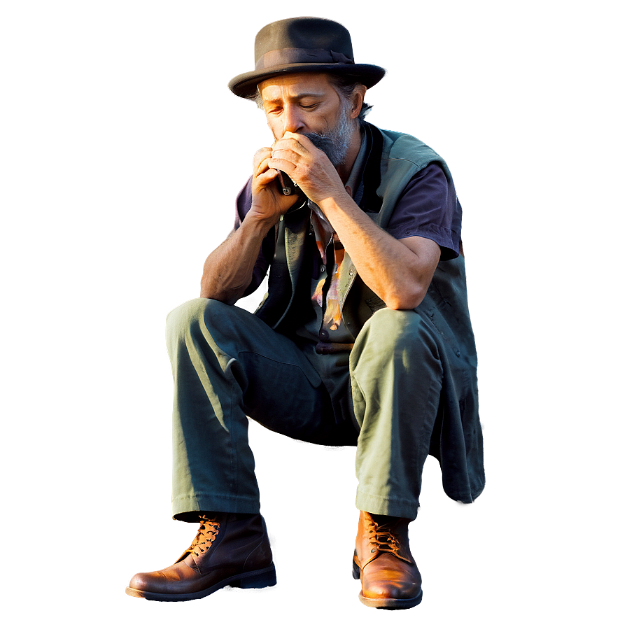 Hobo Playing Harmonica Png Qrd8 PNG