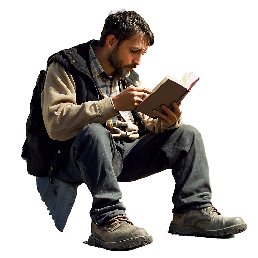 Hobo Reading A Book Png 06242024 PNG