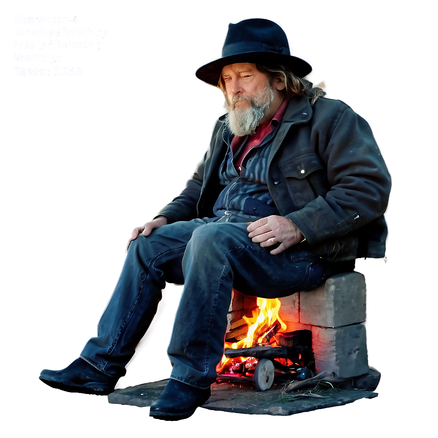 Hobo Resting By Fire Png Cnt PNG