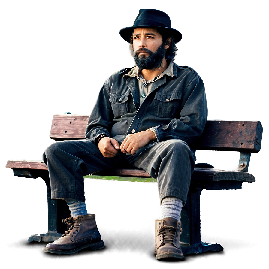 Hobo Sitting On Bench Png 38 PNG