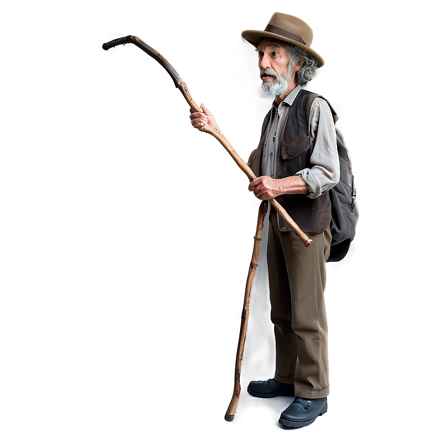 Hobo Walking Stick Png 06242024 PNG