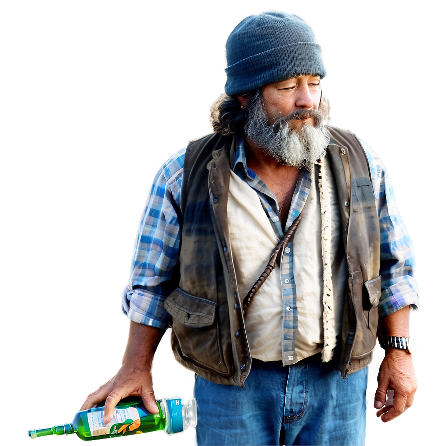 Hobo With Bottle Png 06242024 PNG