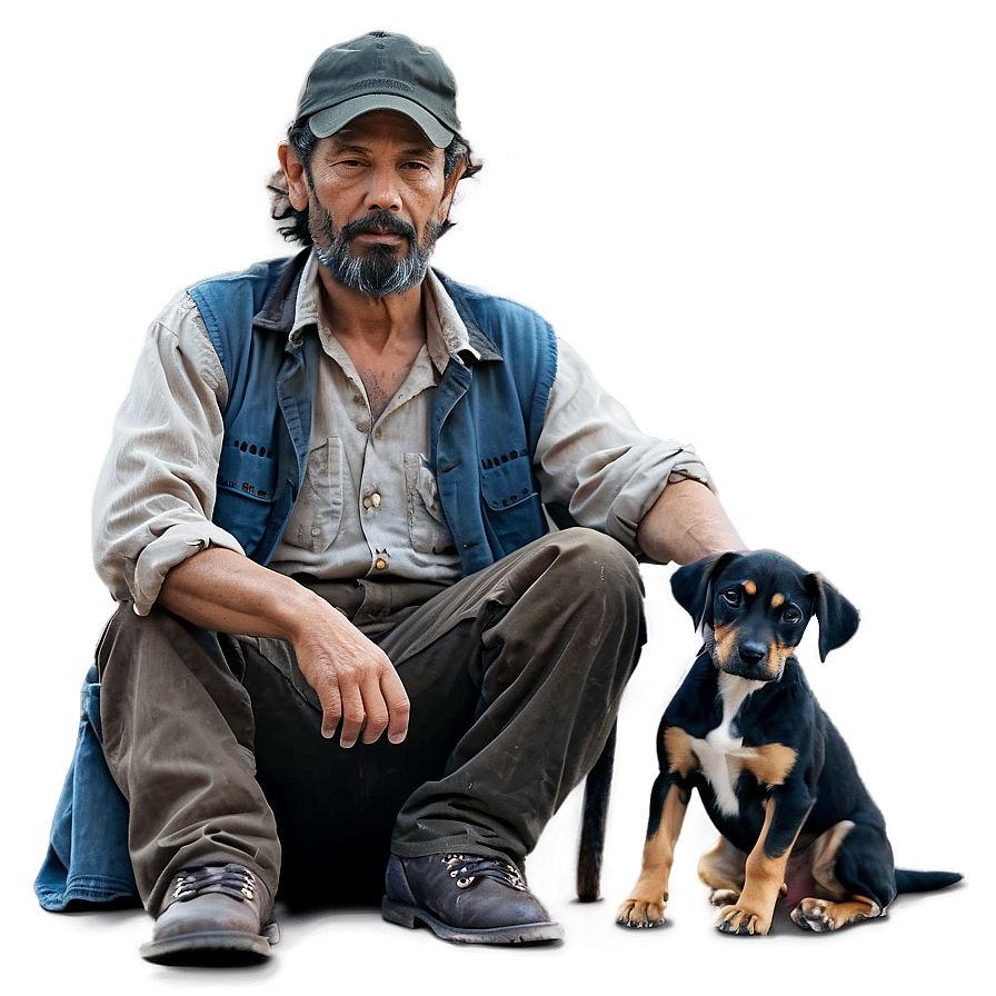 Hobo With Dog Companion Png 06242024 PNG