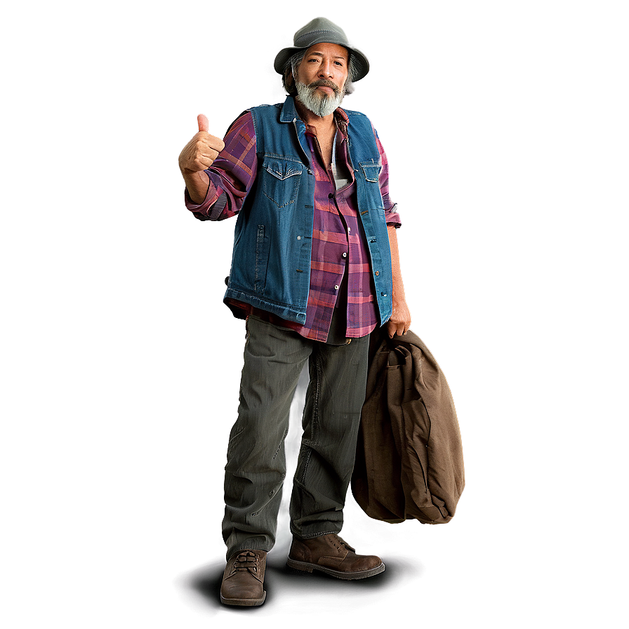 Hobo With Patched Clothes Png Bkf14 PNG