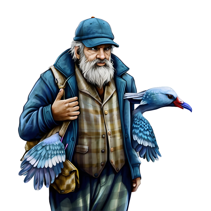 Hobo With Pigeons Png Icg PNG