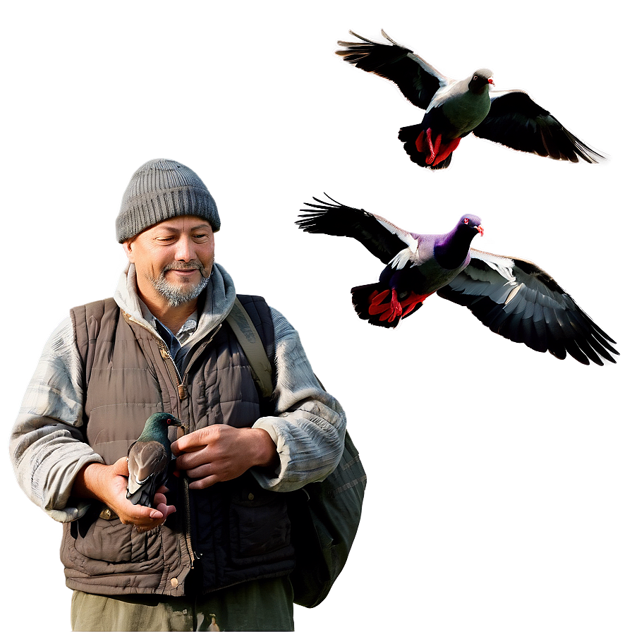 Hobo With Pigeons Png Qsg27 PNG