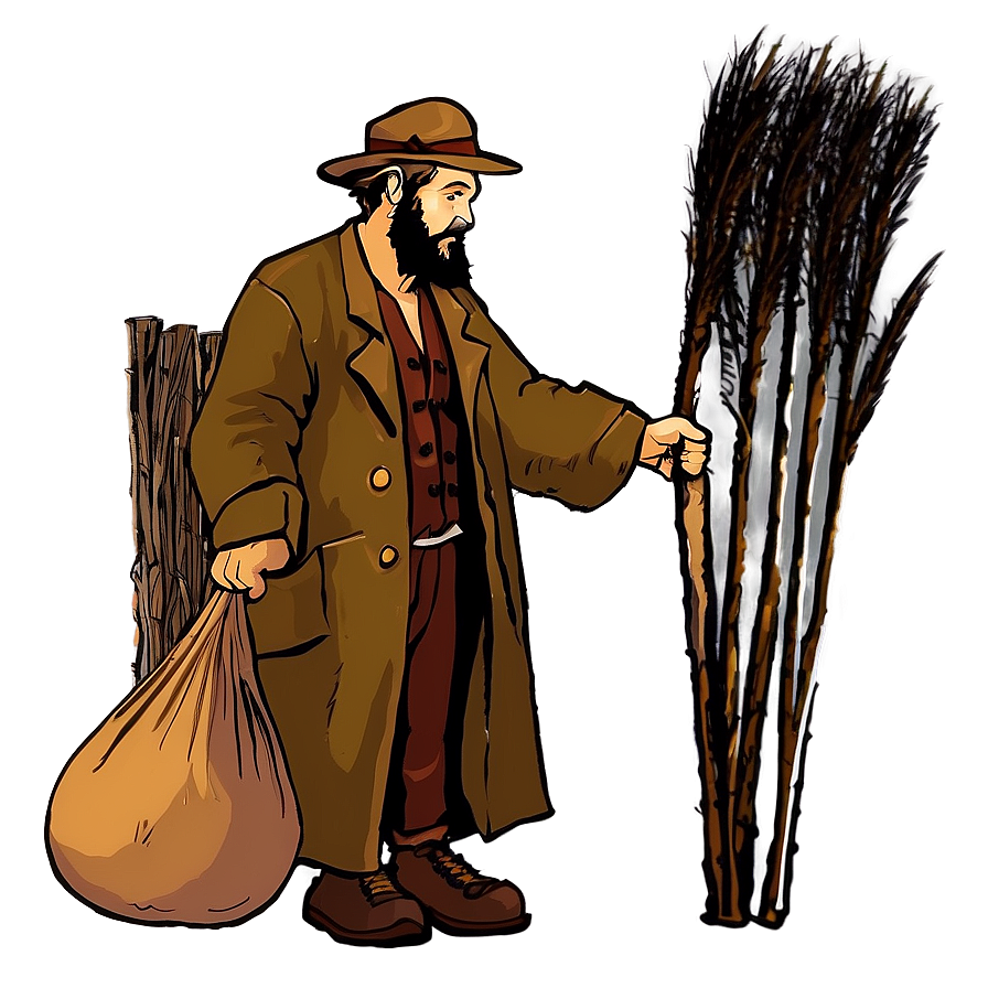 Hobo With Stick And Bundle Png 06242024 PNG