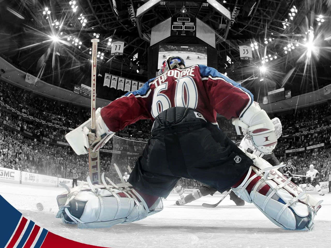 A vibrant, energetic representation of the thrill of hockey