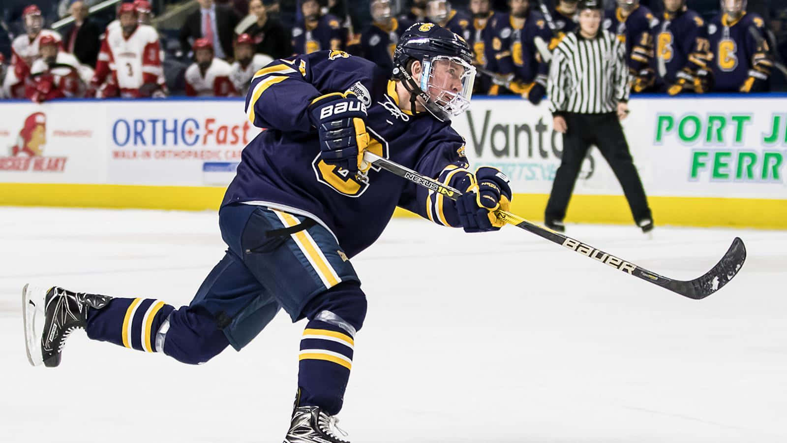 An incredible goal during an electrifying hockey game