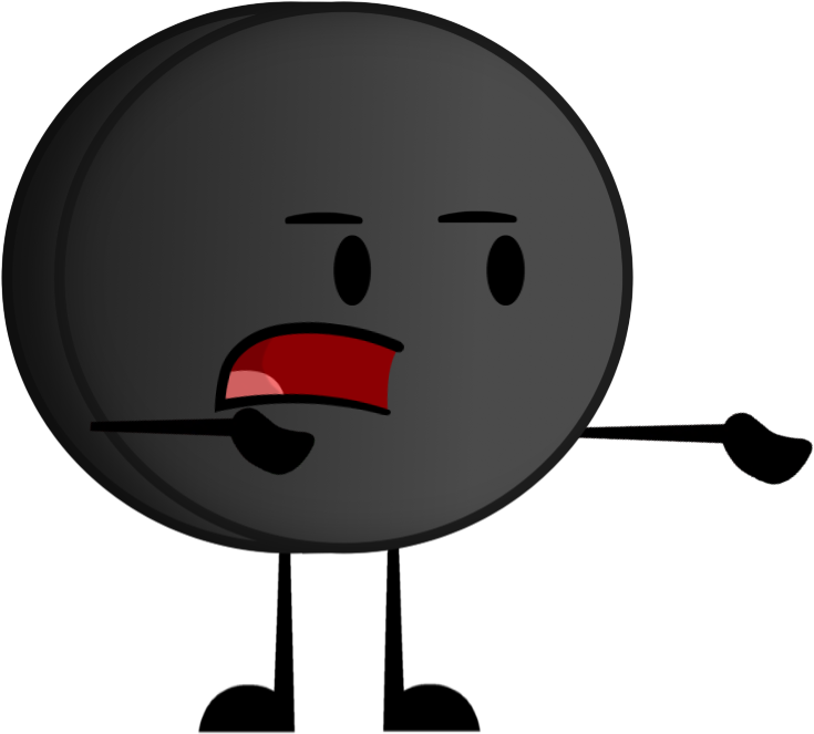 Hockey Puck Character Displeased PNG