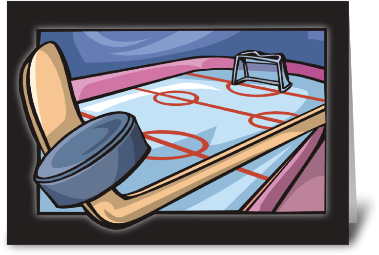 Hockey Stickand Puckon Ice PNG