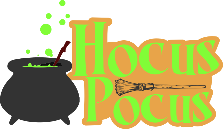 Hocus Pocus Cauldronand Broom PNG