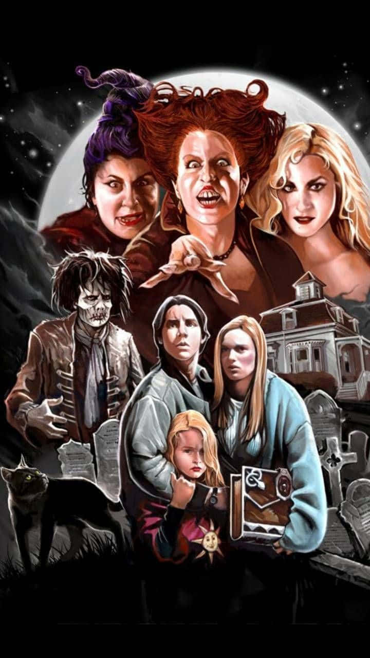 Immerse yourself in a world of fantasy with the Hocus Pocus iPhone Wallpaper