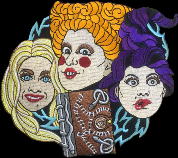 Hocus Pocus Sanderson Sisters Embroidery PNG