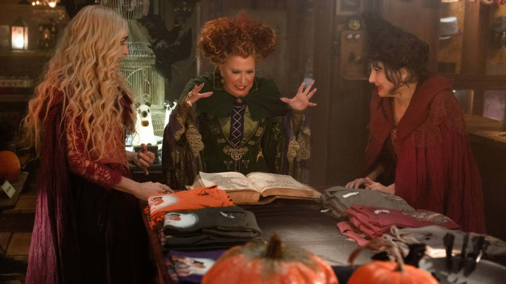 Hocus Pocus Witches Conjuring Spell Wallpaper
