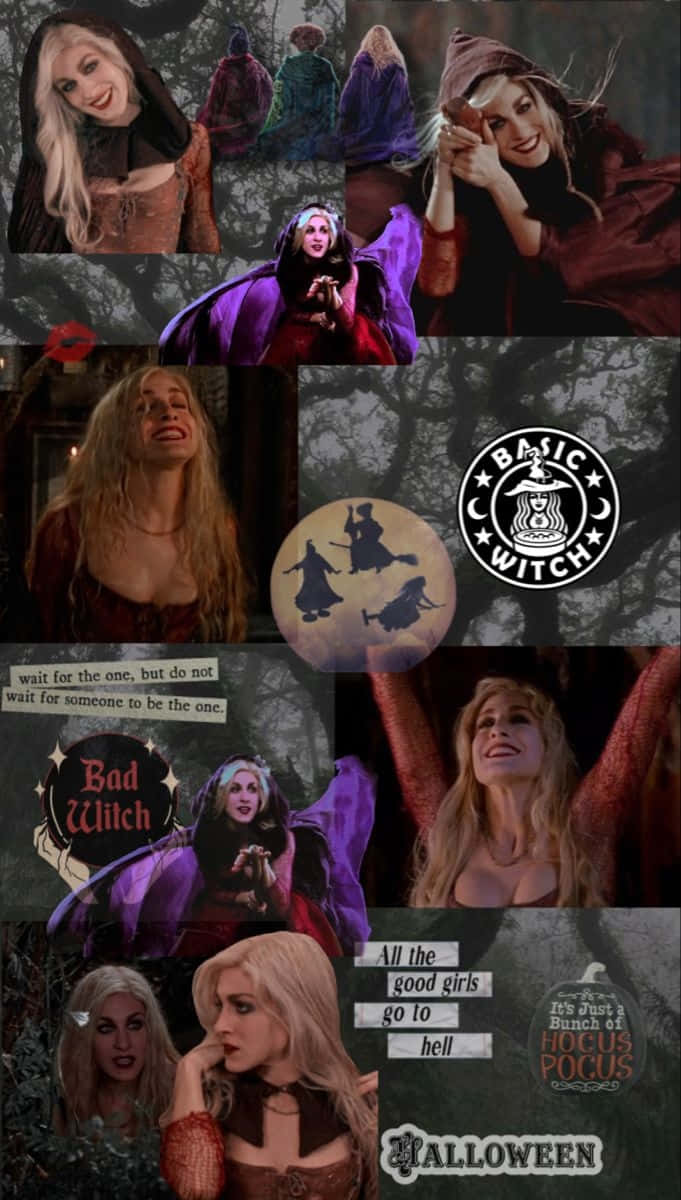 Hocus Pocus Witchy Collage Wallpaper