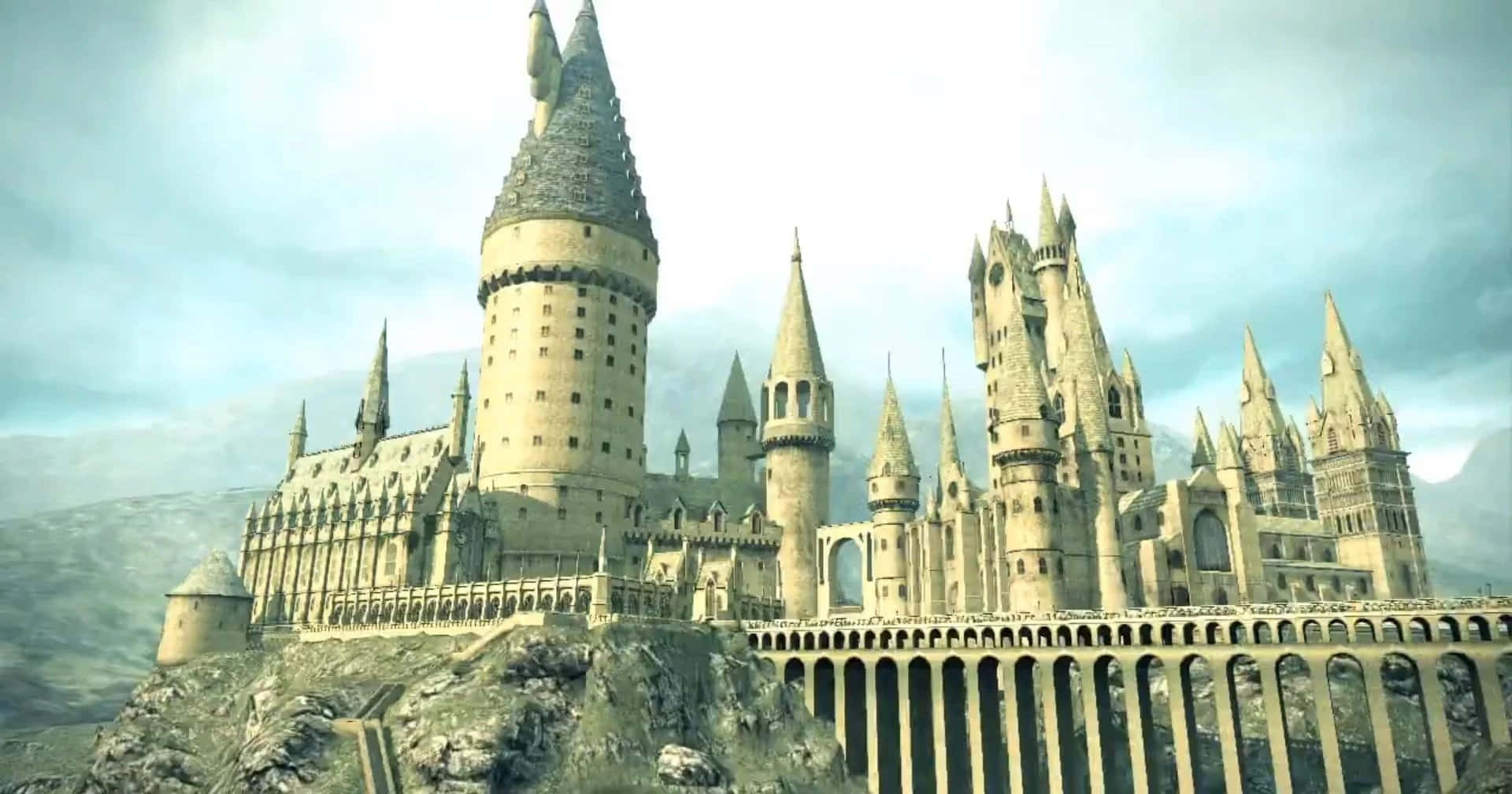 Omágico Castelo De Hogwarts Na Luz Da Lua.