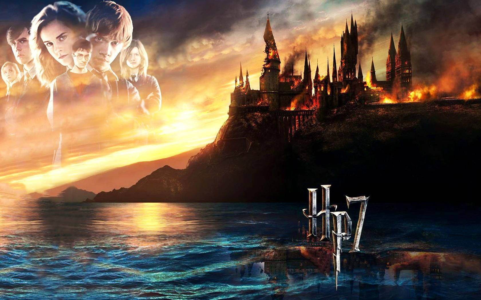 Hogwarts Burning Castle Harry Potter Desktop Wallpaper
