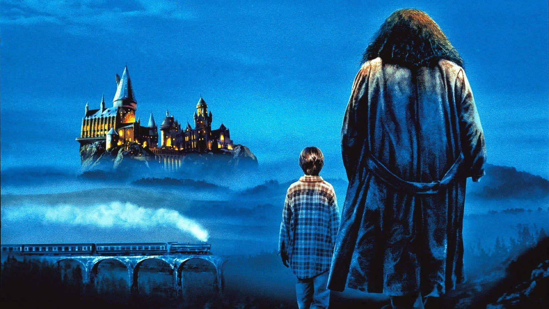 Hogwarts Castle Harry And Hagrid Picture
