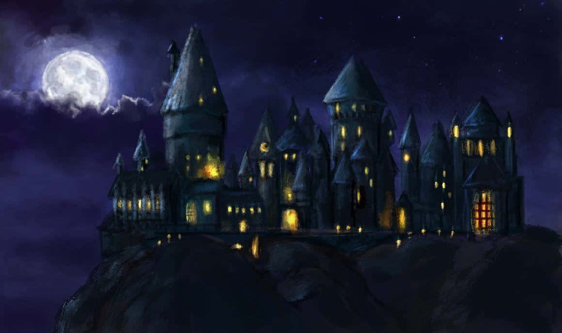 Hogwarts slot - den magiske og mysteriøse hjem for studerende tryllekunst - skaber denne tapet. Wallpaper