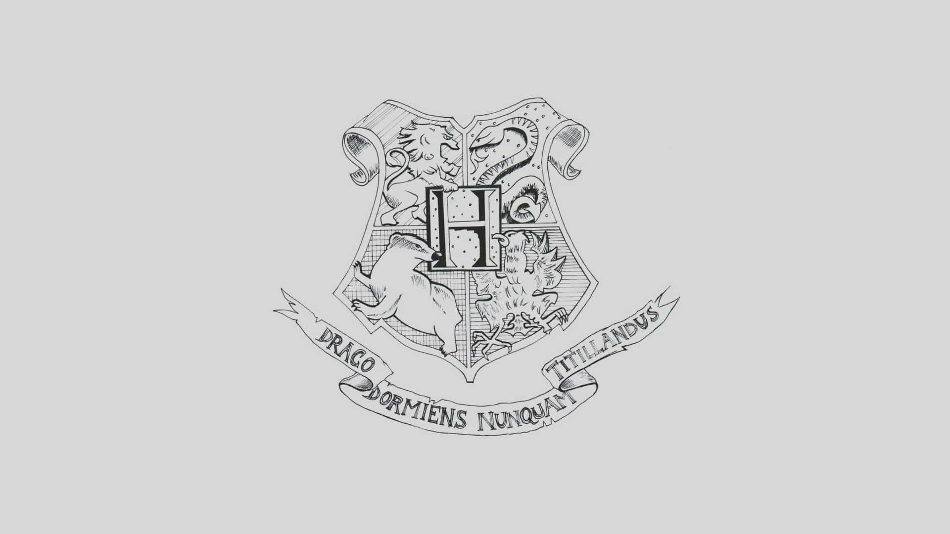 Majestic Hogwarts Crest on a magical background Wallpaper