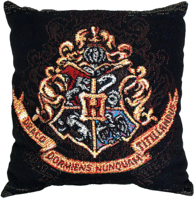 Hogwarts Crest Embroidered Pillow PNG