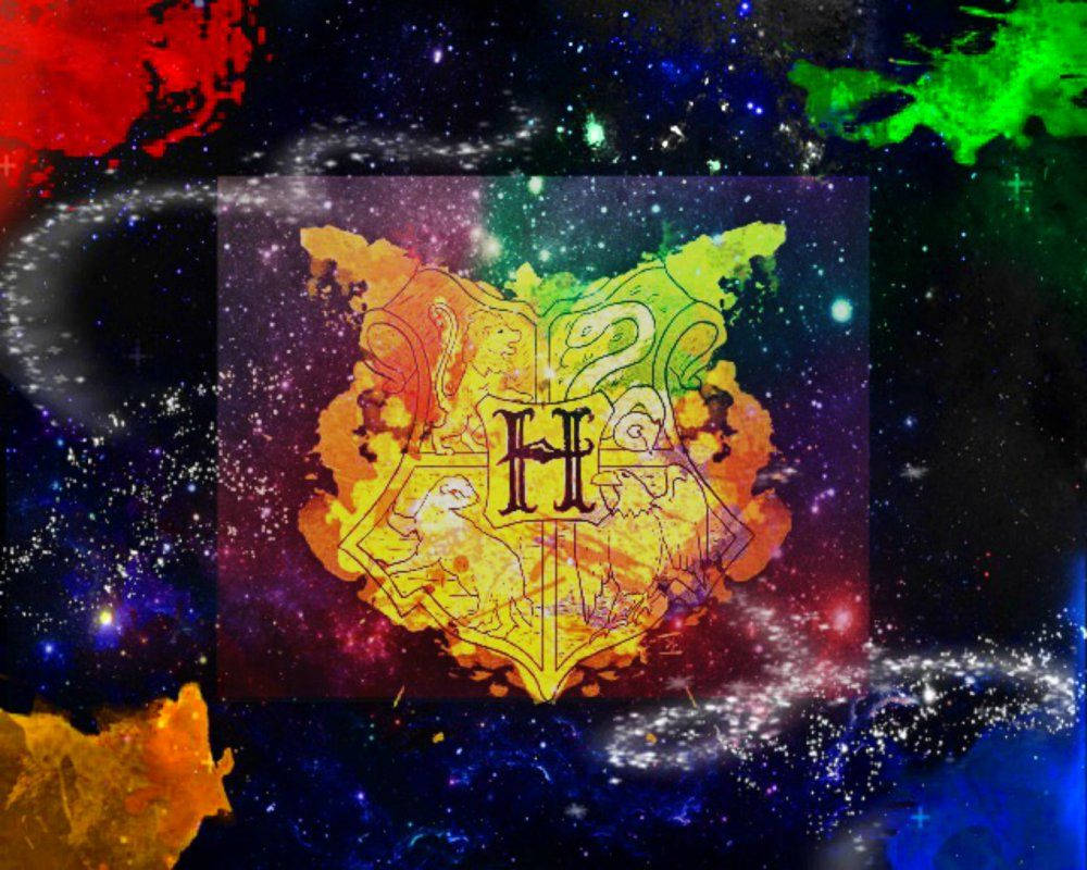 Image  Hogwarts Crest Against A Galaxy Aesthetic Wallpaper