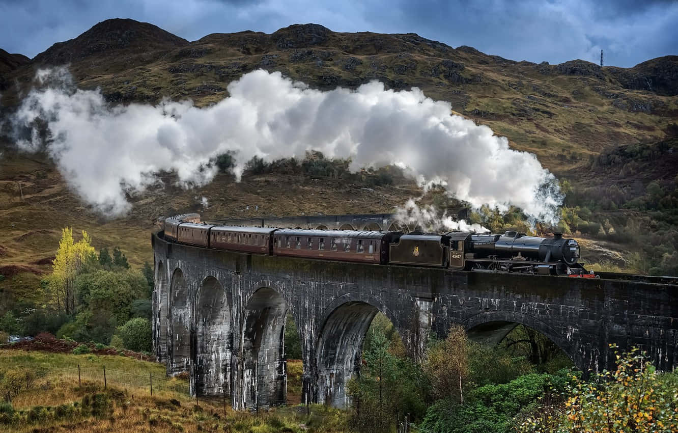 The Magical Journey Awaits - Hogwarts Express at the Platform Wallpaper